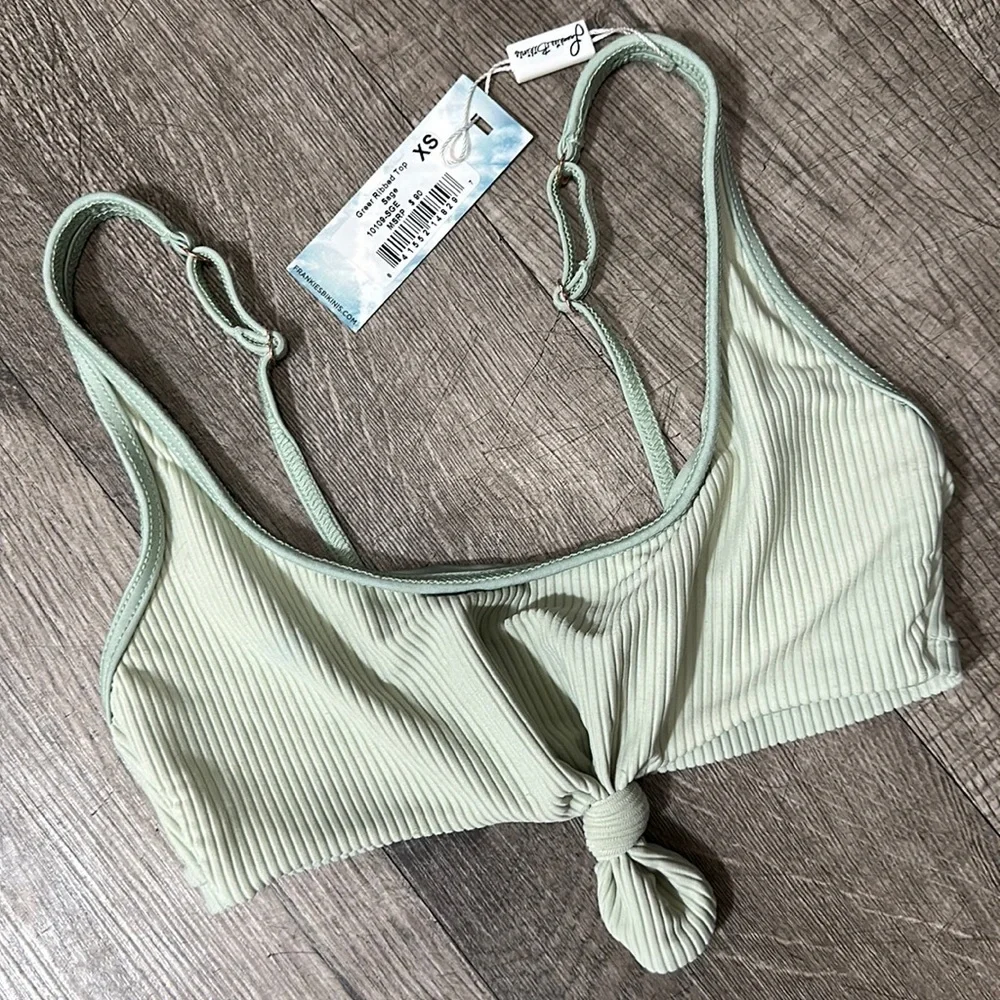 Frankies Bikinis Greer Ribbed Bralette Top